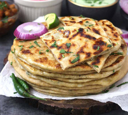 Aalu Paratha With Chole Or Dal Makhani , Salad , Pickle , Chutney Dahi