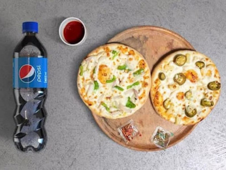 Combo Of 2 Veg Pizza With 750 Ml Pepsi Or Dew