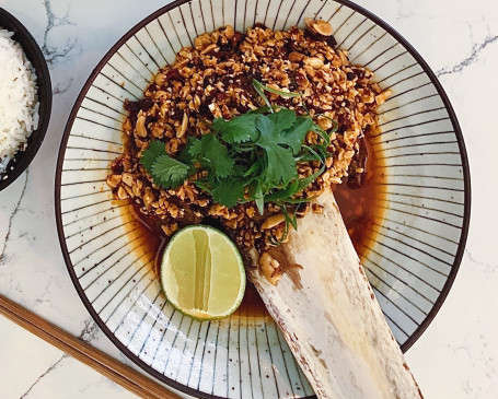 Slow Braised Beef Short Rib, Szechuan Peanuts, Micro Coriander