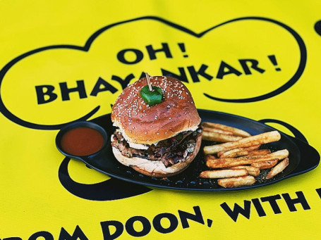 Bhayankar Veg Barbeque Burger