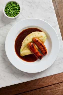 Colcannon Mash, London Smokey Sausages, Farmers Gravy