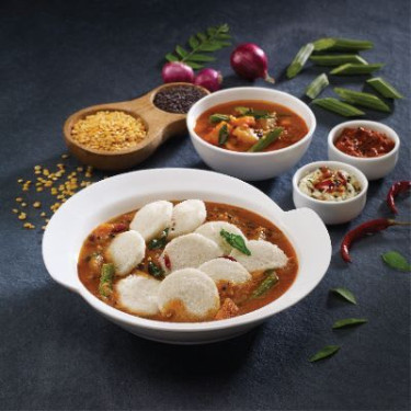 Mini Idlis Dipped In Sambhar [12 Pieces]