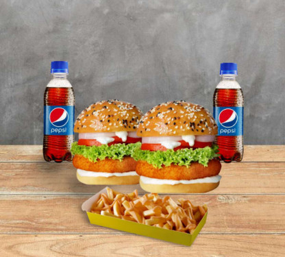 2 Crispy Chicken Burger 1 Cheese Chipotle Fries 2 Pepsi [250Ml]