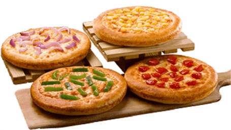 Set Of 4 Single Topping Pizza