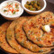 (Combo) 2 Aloo Paneer Parathe Dahi Salad Pickle Green Chilli