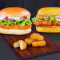Combo Of Railway Cutlet Burger And Smoky Chipotle Chicken Burger With Free Nuggets