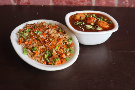 Paneer Manchurian Gravy Fried Rice Combo