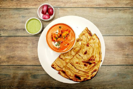 Kadai Paneer With 2 Lacchha Parantha