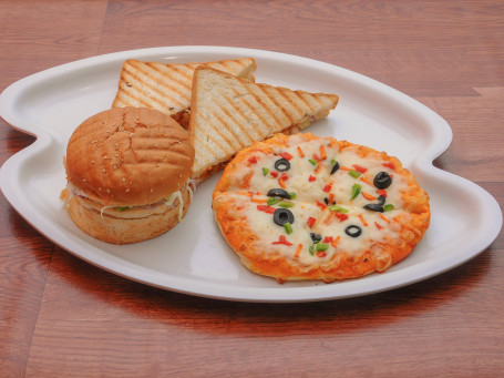 6 Veg Pizza (4 Piece) 1 Veg Burger 1 Veg Grilled Sandwich Combo