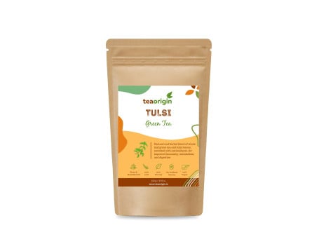 Tea Origin Tulsi Green Tea [100 Grams 50+ Cups] Immunity Cleanse