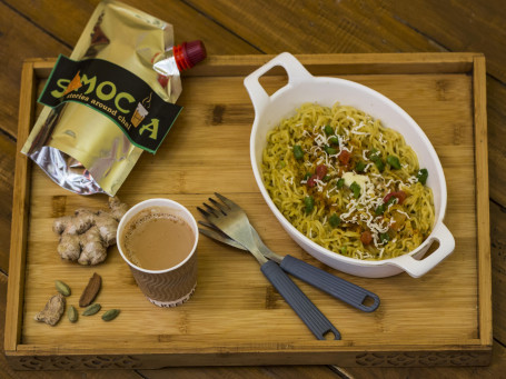 Chai With Veg Cheese Maggi