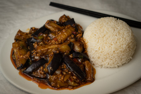 Eggplant With Minced Pork On Rice