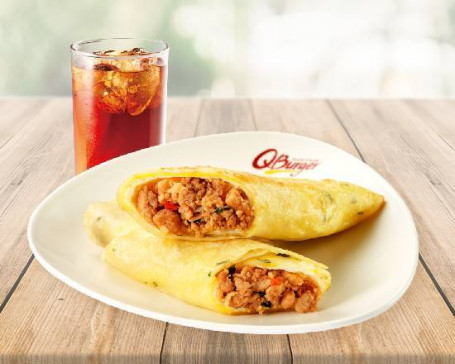 Dǎ Pāo Zhū Dàn Bngng Pad Krapow Moo Egg Pancake Roll