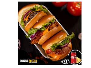 Super Combo 3 Burgers 3 Coca Cola Lata 3 Batatas Grátis