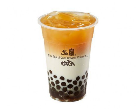 Bō Grandma Wū Slang Na Tiě Oolong Tea Latte Com Bolha