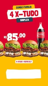 Combo Família,4X Tudo Coca-Cola 2 Lt