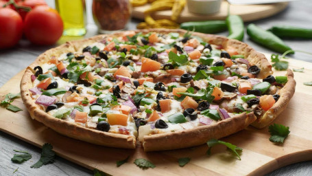 Torção De Pizza Vegetariana Com Alho Bombaim