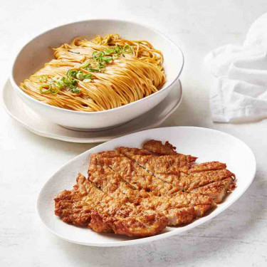 Fried Pork Chop Dry Noodle With Special Shallot Sauce