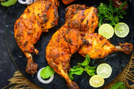Sharing Whole Roast Chicken With Butter Chicken Sauce