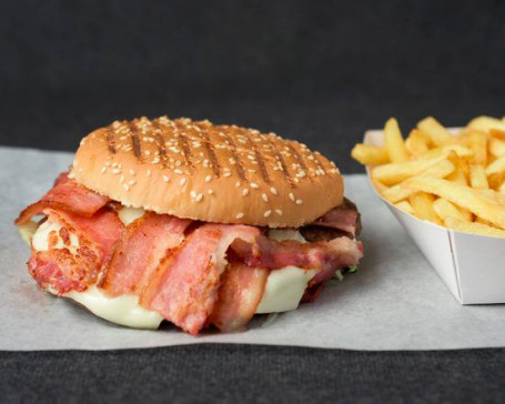Refeição De Hambúrguer Com Bacon