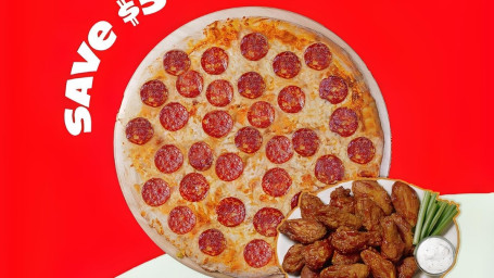 6 Free Wings With Any Large Pizza