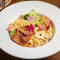 kǎo tuǐ pái nǎi yóu xūn jī yì dà lì miàn Pasta with Grilled Chicken Thigh and Smoked Chicken with Cream Sauce