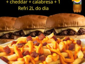 Combo 04 03 Hero's Burger Batata Cheddar Calabresa 1 Refri 2L Do Dia