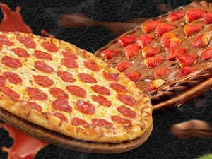 Combo Pizza Média Salgada Doce Pequena Guaraná De 2 L
