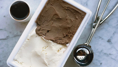 Takeaway Vanilla Chocolate Ice Cream Tub