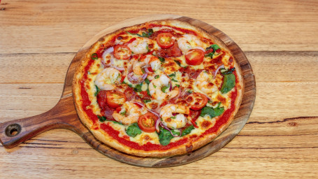 Garlic Prawn Calabrese Pizza