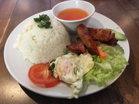 Steamed Rice With Chargrilled Pork Chops Egg