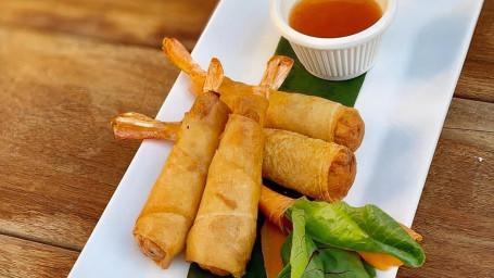 Shrimp In The Blanket (Fried Shrimp Egg Rolls)