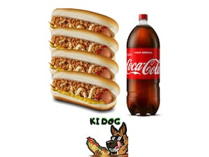 Combo Família (4 Ki Dog's Simples Coca-Cola 3L)