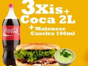 3 Xis Bacon Coca-Cola 2 Lt Maionese Caseira 100Ml