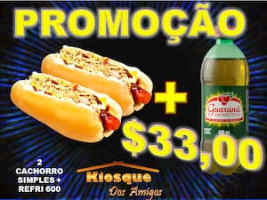 2 Cachorro Quente Guaraná 600 Ml