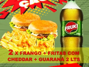 2 X Frango Fritas C/ Cheddar Guaraná 2 Lts