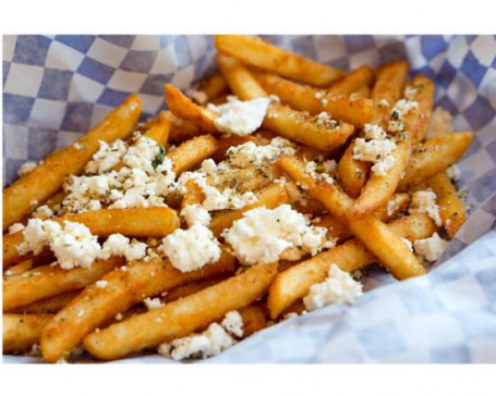 Fries Topped With Greek Feta And Oregano