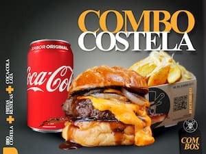 Combo Bbq Costela Batata Rústica Pra Mim Coca Lata