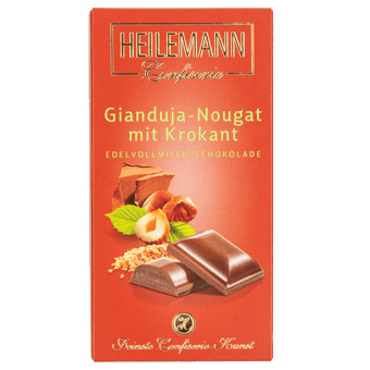 Heilemann Gianduja Nougat Barra De Chocolate Ao Leite Integral