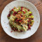 Chopped Broccoli Salad, Grains, Preserved Lemon Almond Cream