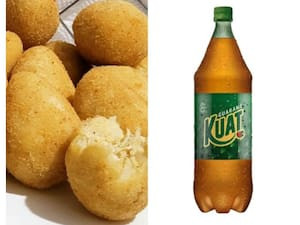 10 Coxinhas Médias+1 Kuat 2 Litros