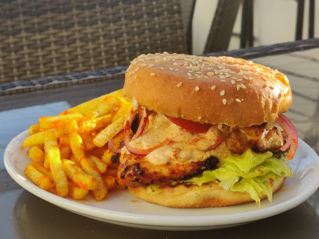 The Original Tandoori Chicken Burger With Masala Fries