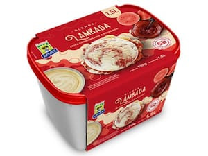 Lambada Sorvete Sabor Leite Condensado Com Goiabada Cremosa Pote 1,5 Litros