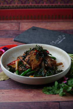 Crispy Pork Stir Fried With Chilli Basil Sauce