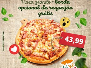 Pizza Grande Borda Requeijão Ou Cheddar Grátis