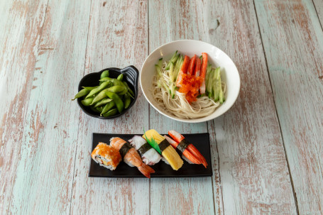 Meal K (Chicken Cold Noodle , Sushi Platter And Edamame Beans
