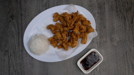 Popcorn Ckn (Karaage) Plate W/Steamed Rice