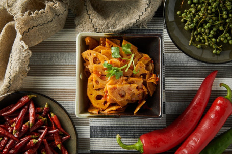 Lotus Root Slices With Sichuan Sauce Má Là Ǒu Piàn