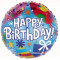 Balão 17'' Feliz Aniversário (Fundo Colorido)