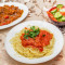 Pasta with Meat and Salad